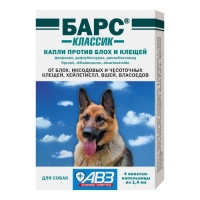 Капли Барс для собак 1.4 мл (4 пип. в упак)