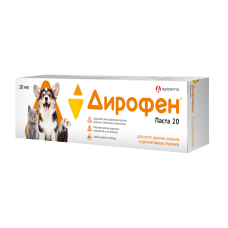 ДИРОФЕН паста 20 для котят и щенков, хорьков и декоративных грызунов, 10 мл