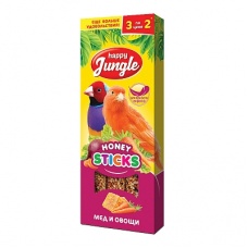 Happy Jungle Палочки для птиц мед и овощи для канареек и экзотов 3 шт