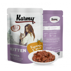 Karmy Kitten влажный корм для котят, беременных и кормящих кошек, Курица в желе 80 г